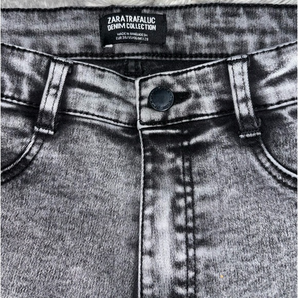 Zara Trafaluc Denim Collection Stone Wash Stretch jeans with frayed hem - Picture 8 of 9